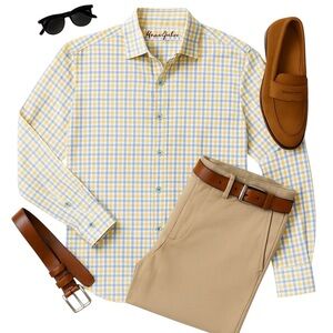 Robert Graham XL Pastel Plaid 100% Cotton Shirt Classic Fit Button-Front in EUC